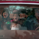 (Front L-R) Greta Gerwig as Babette, Dean Moore/Henry Moore as Wilder, and Adam Driver as Jack (Back L-R) Raffey Cassidy as Denise, May Nivola as Steffie and Sam Nivola as Heinrich in White Noise